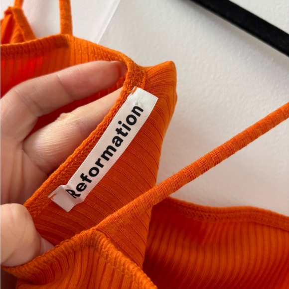 Reformation Vibrant Orange Midi Dress - Picture 6 of 7